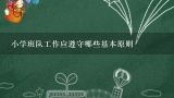 小学班队工作应遵守哪些基本原则,班级活动开展过程中的基本原则