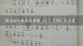 幼儿园大班社会教案《十二生肖》含反思