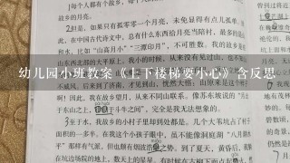 幼儿园小班教案《上下楼梯要小心》含反思