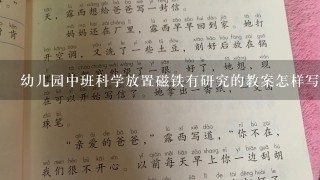 幼儿园中班科学放置磁铁有研究的教案怎样写