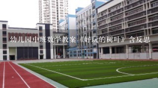 幼儿园中班数学教案《好玩的树叶》含反思