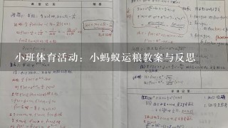 小班体育活动：小蚂蚁运粮教案与反思