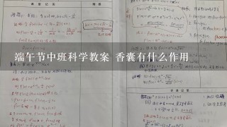 端午节中班科学教案 香囊有什么作用