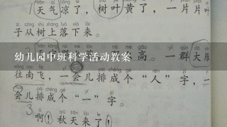 幼儿园中班科学活动教案