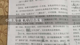 小班关于夏天古诗教案？