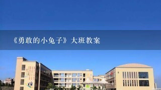 《勇敢的小兔子》大班教案