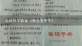 大班科学教案《颜色变变变》