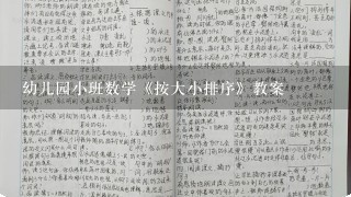 幼儿园小班数学《按大小排序》教案