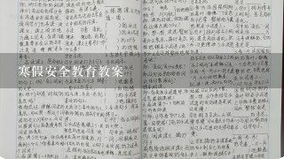 寒假安全教育教案