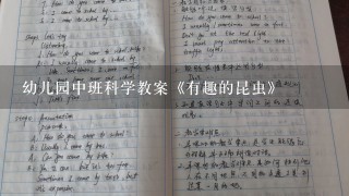 幼儿园中班科学教案《有趣的昆虫》