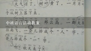 中班语言活动教案