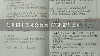 幼儿园中班社会教案《郊游带什么》