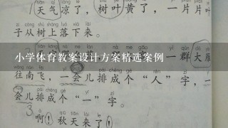 小学体育教案设计方案精选案例