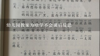 幼儿园教案为啥学不会课后反思