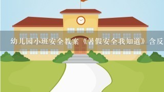 幼儿园小班安全教案《暑假安全我知道》含反思