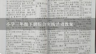 小学三年级下册综合实践活动教案