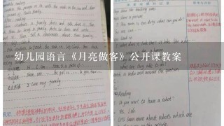 幼儿园语言《月亮做客》公开课教案