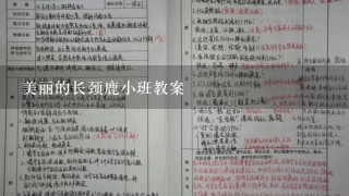 美丽的长颈鹿小班教案