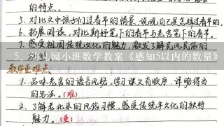 幼儿园小班数学教案《感知5以内的数量》