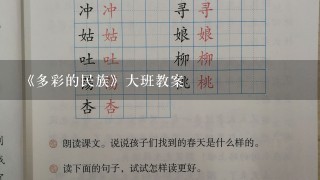 《多彩的民族》大班教案