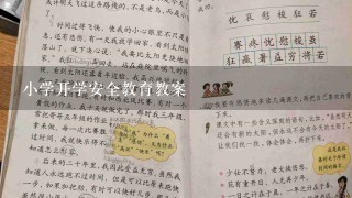 小学开学安全教育教案