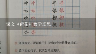 课文《荷花》教学反思