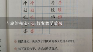 车轮的秘密小班教案教学效果