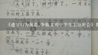 《遵守行为规范,争做文明中学生主题班会》教案