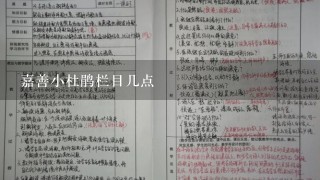 嘉善小杜鹃栏目几点