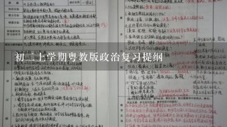 初二上学期粤教版政治复习提纲