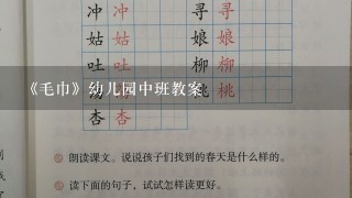 《毛巾》幼儿园中班教案