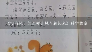 《没有风，怎么样让风车转起来》科学教案