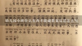 幼儿园小班什么东西不能碰教案反思怎么写