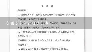 交通安全主题班会教案