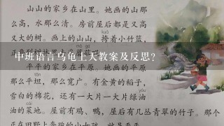 中班语言乌龟上天教案及反思？