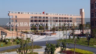 小学疫情防控人人有责主题班会教案