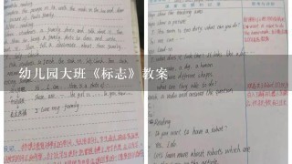 幼儿园大班《标志》教案