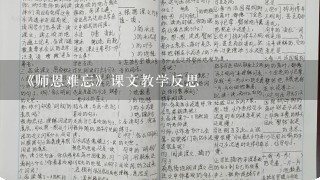 《师恩难忘》课文教学反思