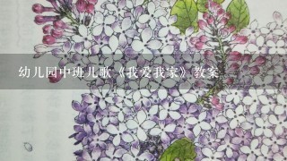 幼儿园中班儿歌《我爱我家》教案