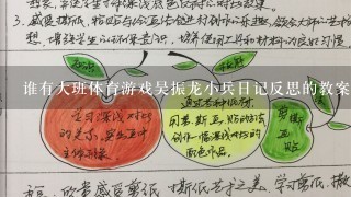 谁有大班体育游戏吴振龙小兵日记反思的教案，急用