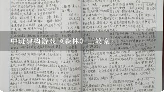 中班建构游戏《森林》二教案？