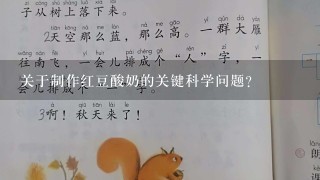 关于制作红豆酸奶的关键科学问题？