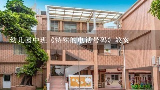 幼儿园中班《特殊的电话号码》教案