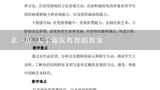 求一份 大学傣族舞舞蹈教案