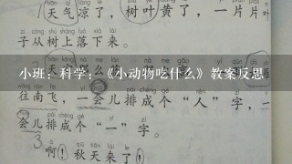 小班：科学：《小动物吃什么》教案反思