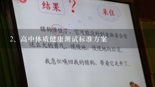 高中体质健康测试标准方案