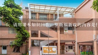 请用课本知识回答：罗斯福新政的内容是什么？