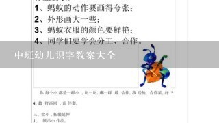 中班幼儿识字教案大全