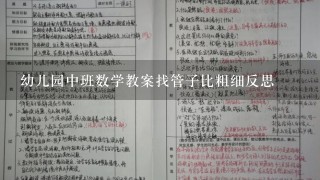 幼儿园中班数学教案找管子比粗细反思