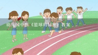 幼儿园中班《篮球的秘密》教案